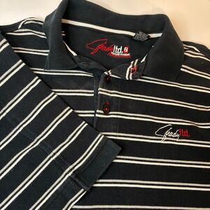 Shady Ltd Future Y2K Streetwear Eminem Mens Polo Shirt Medium Black White Stripe